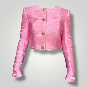 Alexander Wang Pink Tassel Jacket with Gold Buttons Accents 🎀